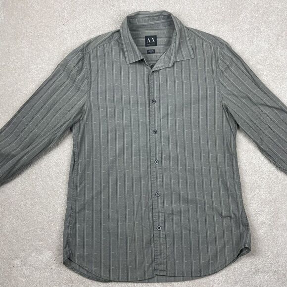 Armani Exchange Adult Medium Gray Pattern Long Sleeve Mens - Picture 3 of 13